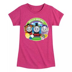 Весенняя футболка с рисунком «Томас и друзья» для девочек 7–16 лет Licensed Character, розовый