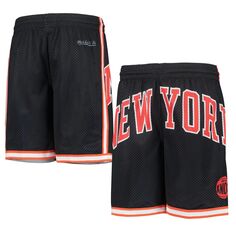 Молодежные черные сетчатые шорты New York Knicks из твердой древесины с возвратом в стиле ретро Unbranded