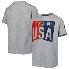 Молодежная футболка с логотипом сборной США Хизер Серая Outerstuff