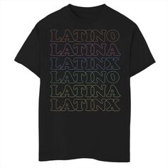 Футболка Gonzales Latino, Latina, Latinx для мальчиков с разноцветными буквами и надписью Licensed Character