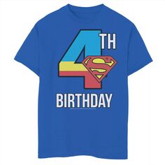 Футболка с графическим рисунком на день рождения Супермена для мальчиков 8–20 лет с логотипом DC Comics Licensed Character