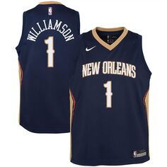 Молодежная майка Nike Zion Williamson Navy New Orleans Pelicans Swingman — Icon Edition Nike