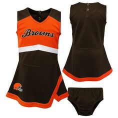 Коричневый/оранжевый джемпер для девочек Cleveland Browns Cheer Captain, платье Outerstuff