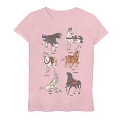 Футболка с рисунком «Принцессы Диснея и лошади» для девочек 7–16 лет Disney, розовый