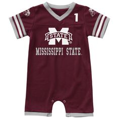 Комбинезон Colosseum Maroon Mississippi State Bulldogs Bumpo Football Logo для новорожденных и младенцев Colosseum