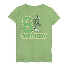 Футболка с зеленым фонарем для девочек 7–16 лет из комиксов DC на 8-й день рождения Licensed Character