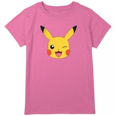 Футболка с большим лицом и логотипом для девочек 8–20 лет с изображением Покемона Пикачу Pokemon Pokémon