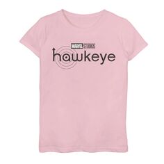 Черная футболка с графическим рисунком и логотипом Marvel Hawkeye для девочек 7–16 лет Marvel, розовый