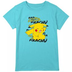 Футболка с рисунком Pokemon Pikachu Cracks A Joke для девочек 8–20 лет, стандартного и большого размера Pokemon Pokémon