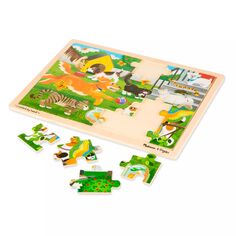 Деревянный пазл Melissa &amp; Doug, 24 предмета (3 шт. в упаковке) — ферма, строительство, домашние животные Melissa &amp; Doug