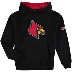 Молодежный пуловер с капюшоном и большим логотипом Louisville Cardinals черного цвета Unbranded