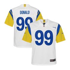 Молодежная футболка Nike Aaron Donald White Los Angeles Rams Альтернативная игра Nike