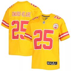 Молодежная футболка Nike Clyde Edwards-Helaire Gold Kansas City Chiefs Inverted Team Game Nike