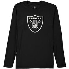 Футболка с длинным рукавом и логотипом молодежной команды Oakland Raiders — черная Outerstuff