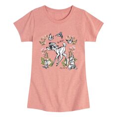 Футболка с рисунком Say Bird для девочек 7–16 лет Disney&apos;s Bambi Licensed Character, розовый