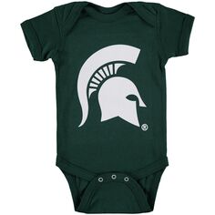 Зеленый боди с большим логотипом Infant Michigan State Spartans Unbranded