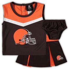 Комплект из двух предметов коричнево-оранжевого цвета Cleveland Browns Spirit Cheerleader с шароварами для малышей Outerstuff
