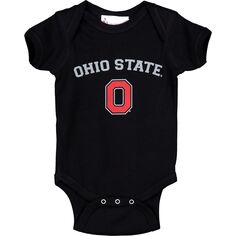 Черный боди с аркой и логотипом Infant Ohio State Buckeyes Unbranded