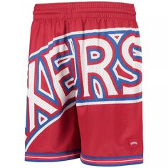 Молодежные красные шорты из сетки Philadelphia 76ers из твердой древесины с возвратом в прошлое Unbranded