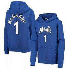 Молодежный пуловер с капюшоном Mitchell &amp; Ness Tracy McGrady Blue Orlando Magic Hardwood Classic Name &amp; Number Unbranded