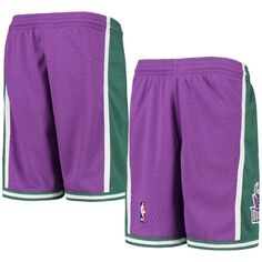 Молодежные фиолетовые шорты Mitchell &amp; Ness Milwaukee Bucks из твердой древесины Classics Swingman Unbranded