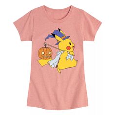 Футболка с Пикачу на Хэллоуин для девочек 7–16 лет с покемонами Pokemon, розовый Pokémon
