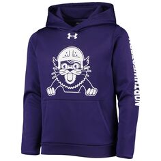 Флисовый пуловер с капюшоном Youth Under Armour Purple Northwestern Wildcats 2-Hit Under Armour
