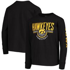 Черная баскетбольная футболка с длинными рукавами Youth Champion Iowa Hawkeyes Champion