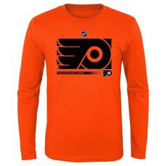 Молодежная оранжевая футболка с длинным рукавом с логотипом Philadelphia Flyers Authentic Pro Secondary Outerstuff