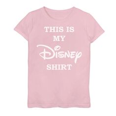 Футболка с логотипом Disney для девочек 7–16 лет с графическим рисунком «Это моя рубашка Disney» Disney, розовый