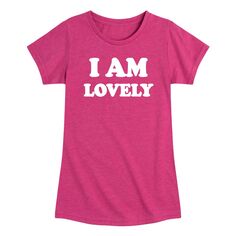 Футболка с рисунком «I Am Lovely» для девочек 7–16 лет Licensed Character, розовый