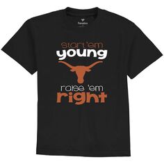 Черная футболка с логотипом Texas Longhorns для малышей Star &apos;Em Young Fanatics