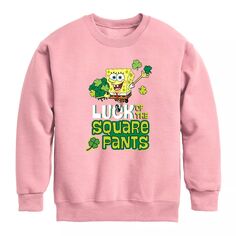 Флисовый свитшот с рисунком «Губка Боб Квадратные Штаны» для мальчиков 8–20 лет SquarePant Luck Licensed Character, розовый