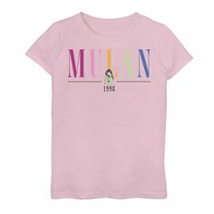 Футболка Disney&apos;s Mulan Girls 7–16 Mushu 1998 с графическим рисунком в стиле поп-текст Disney, розовый