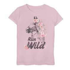 Футболка с рисунком Fifth Sun Run Wild Horse для девочек 7–16 лет Licensed Character, розовый