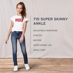 Джинсы Levi&apos;s 710 Super Skinny Fit для девочек 7–16 лет Levi&apos;s Levis