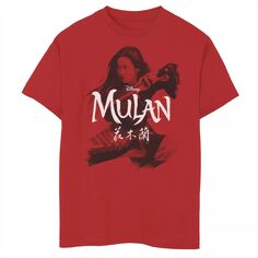 Футболка с логотипом Disney&apos;s Mulan Live Action для мальчиков 8–20 лет Mulan Action Pose Disney