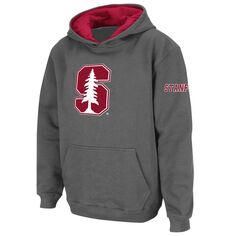 Темно-угольный пуловер с капюшоном и большим логотипом Youth Stadium Athletic Stanford Cardinal Unbranded