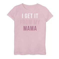 Розовая футболка с рисунком ко Дню матери для девочек 7–16 лет «Получите это от моей мамы» Unbranded, розовый