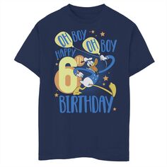 Футболка Disney&apos;s Donald Duck с рисунком «Oh Boy Oh Boy» для мальчиков 8–20 лет «С 6-летием» Disney