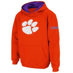 Оранжевый пуловер с капюшоном и большим логотипом Youth Stadium Athletic Clemson Tigers Unbranded