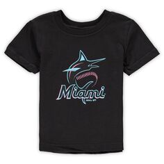 Черная футболка с логотипом команды Infant Miami Marlins Primary Team Outerstuff