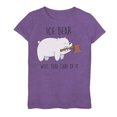 Футболка с рисунком «Топор» для девочек 7–16 лет Cartoon Network Bare Bears Ice Bear Take Care Of It Cartoon Network