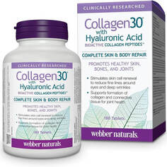 Комплекс коллагена с гиалуроновой кислотой Webber Naturals with Hyaluronic Acid Bioactive, 180 таблеток