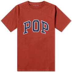 Футболка Pop Trading Company Arch Logo, темно-красный/темно-синий