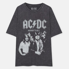Футболка Pull&amp;Bear Faded AC/DC Highway To Hell, серый