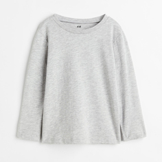 Футболка с длинными рукавами H&amp;M Basics Solid-color, светло-серый H&M