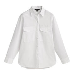 Рубашка Massimo Dutti Cotton Poplin With Pockets, белый