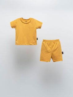 Детская футболка и шорты с короткими рукавами и принтом с круглым вырезом Moi Noi