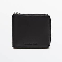 Кошелек Massimo Dutti Leather With Zip, черный